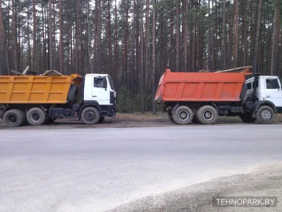 Вывоз мусора самосвалами МАЗ 20 т (15 м³) и экскаваторами JCB / Komatsu