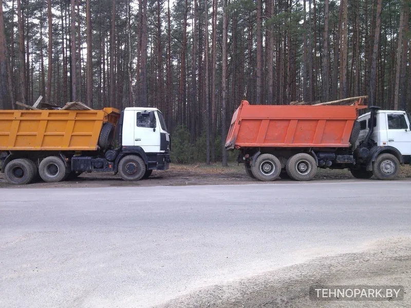 Вывоз мусора самосвалами МАЗ 20 т (15 м³) и экскаваторами JCB / Komatsu