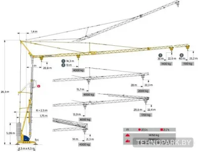 Аренда быстромонтируемого башенного крана POTAIN IGO 50 (4 т)