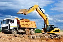 Аренда колесного погрузчика АМКОДОР 342С и самосвалов (20-30 тонн)