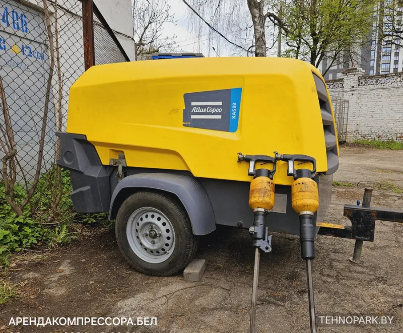 Аренда пневматических отбойных молотков с дизельным компрессором Atlas Copco