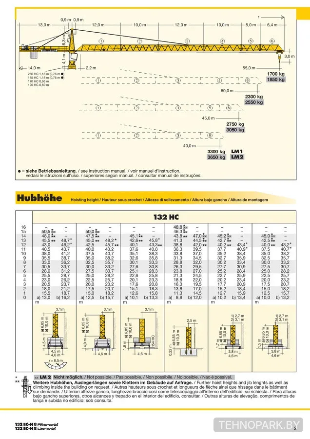 Аренда башенного крана 8 т Liebherr 132 EC-H 8 от собственника