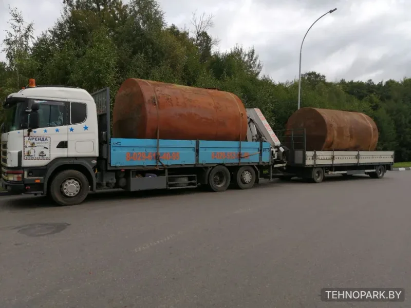 Аренда низкорамного автопоезда Scania/MAN 24 т (кран 8 т, стрела 13 м)