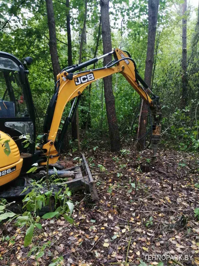 Аренда гидробура на базе мини-экскаватора JCB 8025 (шнеки 20-40 см, до 2 м)