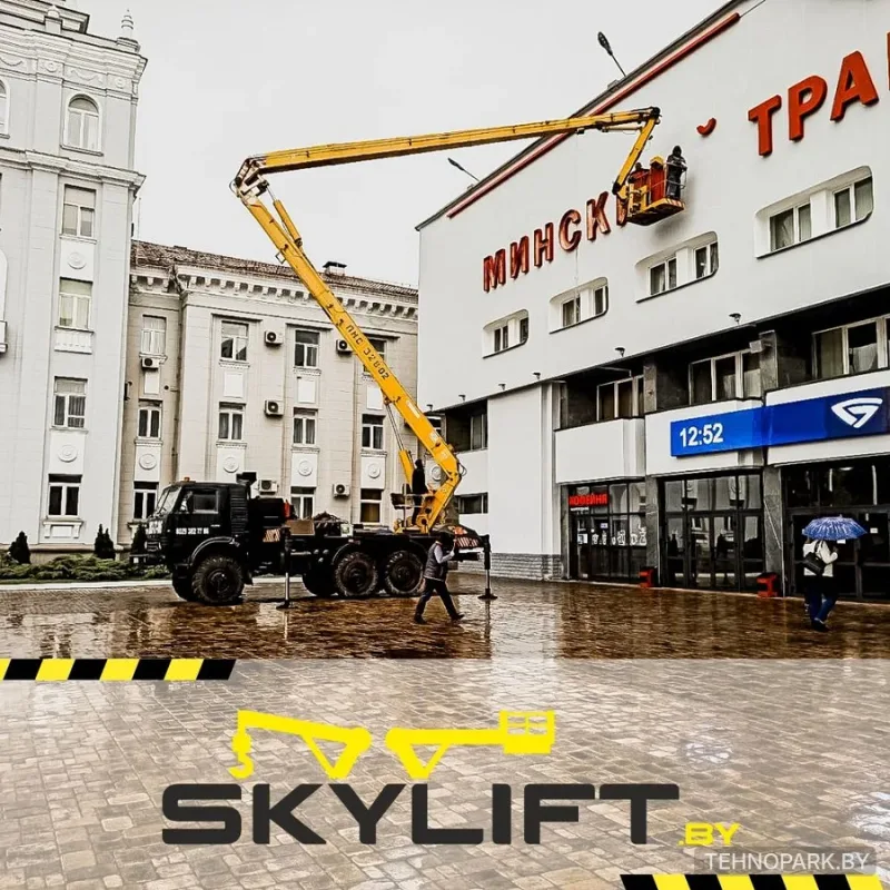 Аренда автовышки 28 м КАМАЗ вездеход (6х6) с поворотной корзиной