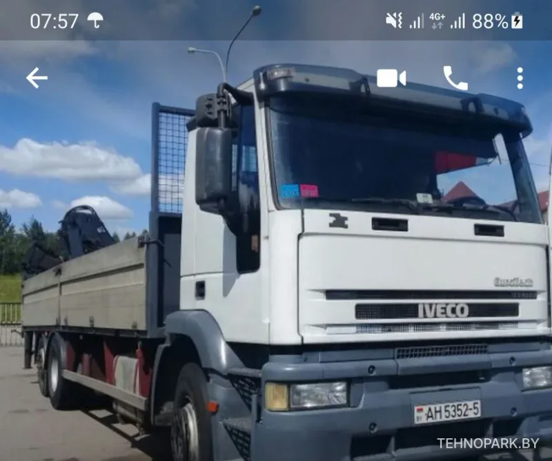 Аренда гидроманипулятора Iveco Eurotech с длинным прицепом Krone (самосвал)