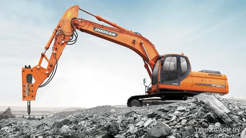 Аренда экскаватора Doosan DX255LC: гидромолот, гидроножницы, дробильный ковш