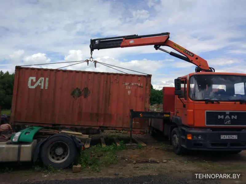 Аренда низкорамного манипулятора MAN 10 тонн (кузов 7 м, кран 4 т) по Минску и области