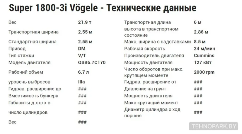 Аренда инновационного гусеничного асфальтоукладчика Vogele Super 1800-3i