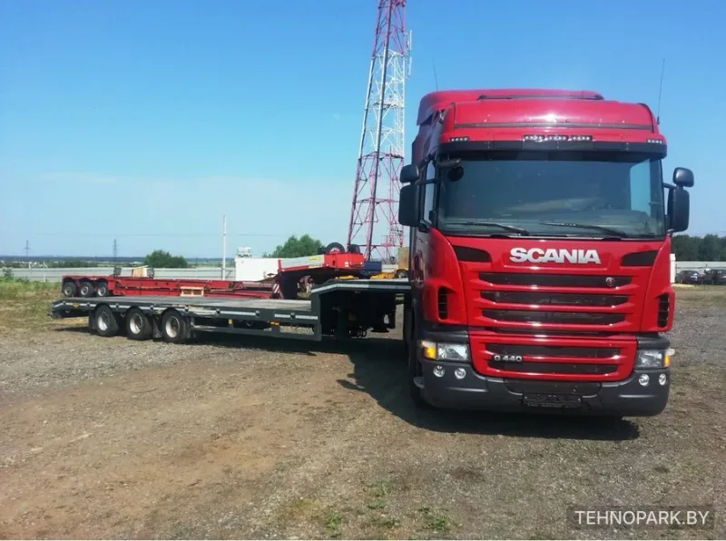 Аренда раздвижного трала Broshuis 35 т (до 16 м) на тягаче Volvo FM460 с лебедкой