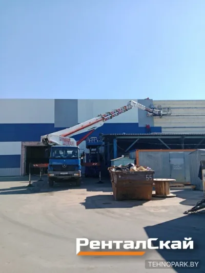 Аренда телескопической автовышки 35 м с раздвижной корзиной
