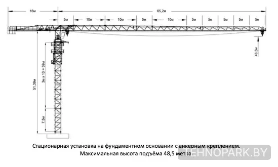 Аренда башенных кранов 10 - 20 тонн: МАЯК КПД 6516, STC350