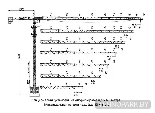 Аренда башенных кранов 10 - 20 тонн: МАЯК КПД 6516, STC350