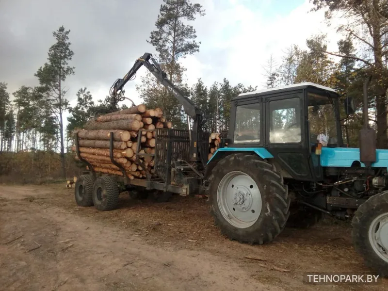 Аренда трактора МТЗ 892 с лесовозным полуприцепом МПТЛ 5-11 и гидроманипулятором