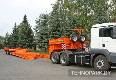 Аренда раздвижного низкорамного трала 50 т с передним заездом (угол 8°)
