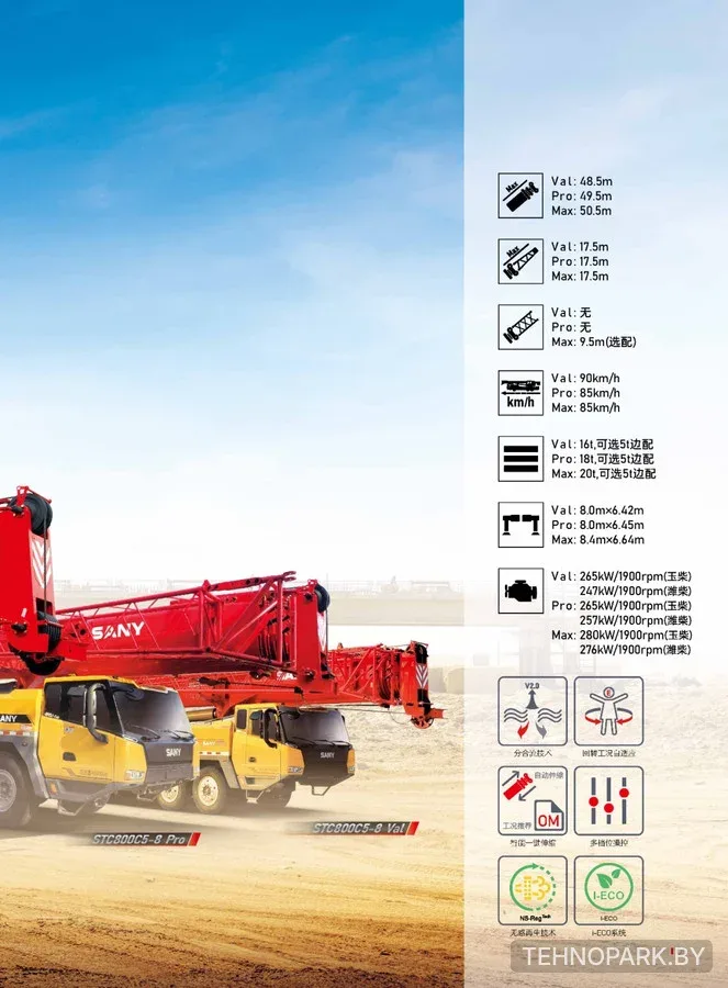 Аренда автокрана 80 тонн SANY STC8005-8 PRO | Кран Sany 80 т