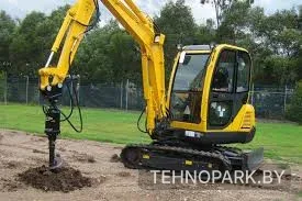 Аренда мини-экскаватора JCB 8026 с гидромолотом, буром и вилами