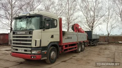 Аренда манипулятора Scania 12 т с прицепом 7 т (кран 7 т, вылет стрелы 15 м)